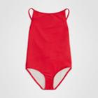 Burberry Burberry Childrens Check Detail One-piece Swimsuit, Size: 3y, Red
