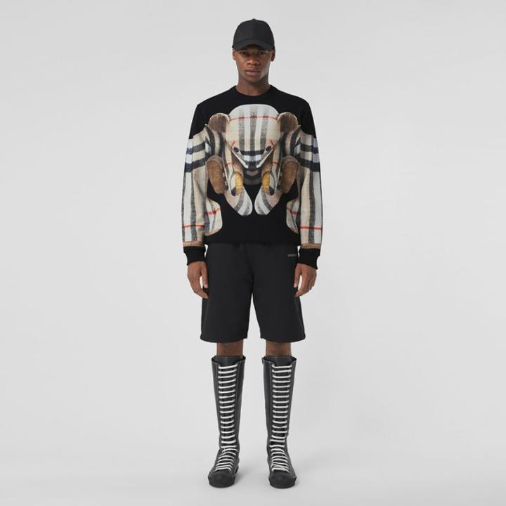 Burberry Burberry Thomas Bear Print Cotton Sweatshirt, Size: L