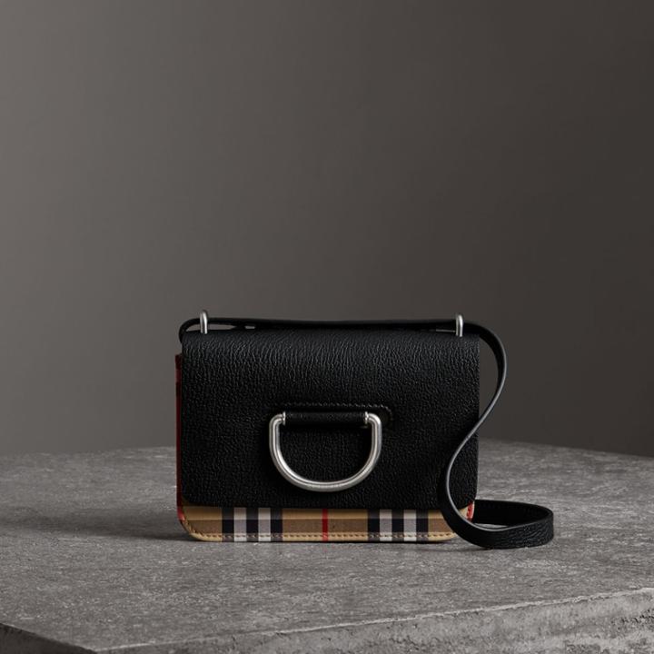 Burberry Burberry The Mini Vintage Check And Leather D-ring Bag