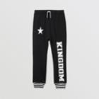 Burberry Burberry Childrens Kingdom And Star Print Cotton Trackpants, Size: 14y, Black