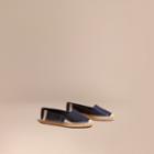 Burberry Leather Trim Canvas Check Espadrilles