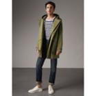 Burberry Burberry Bonded Cotton Parka With Detachable Warmer, Size: 44, Green