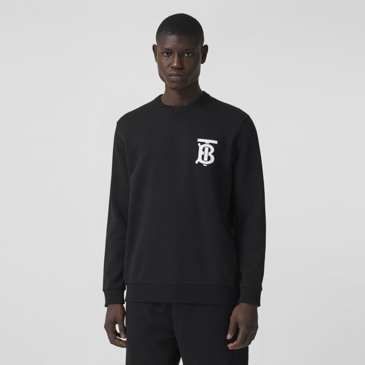 Burberry Burberry Monogram Motif Cotton Sweatshirt, Size: Xxl, Black