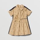 Burberry Burberry Childrens Star And Monogram Motif Stretch Cotton Dress, Size: 18m, Beige