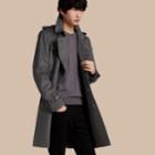 Burberry Burberry Cashmere Trench Coat, Size: 44, Grey