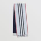 Burberry Burberry Reversible Icon Stripe Cashmere Scarf, Blue