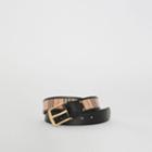 Burberry Burberry 1983 Check And Leather Belt, Size: 90, Black