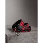 Burberry Burberry Tartan And Leather Belt, Size: 100