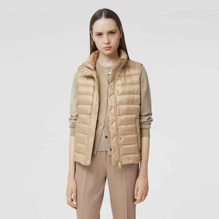 Burberry Burberry Monogram Print-lined Lightweight Puffer Gilet, Size: S, Yellow