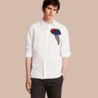 Burberry Burberry Weather Appliqu Cotton Poplin Shirt, Size: Xs, White
