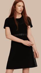 Burberry Fitted Shift Dress With Studs