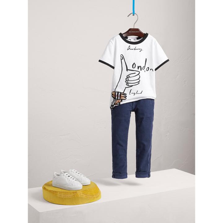 Burberry Burberry Skinny Fit Stretch Cord Trousers, Size: 6y, Blue