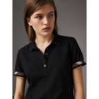 Burberry Burberry Check Trim Stretch Cotton Piqu Polo Shirt, Size: Xl, Black