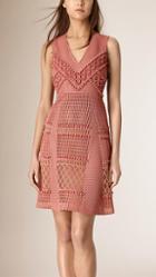 Burberry Prorsum Panelled Lace And Mesh Dress