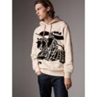 Burberry Burberry Equestrian Knight Device Cotton Hooded Sweatshirt, Size: L, White