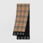 Burberry Burberry Childrens Star Detail Check Merino Wool Jacquard Scarf, Size: Os, Beige