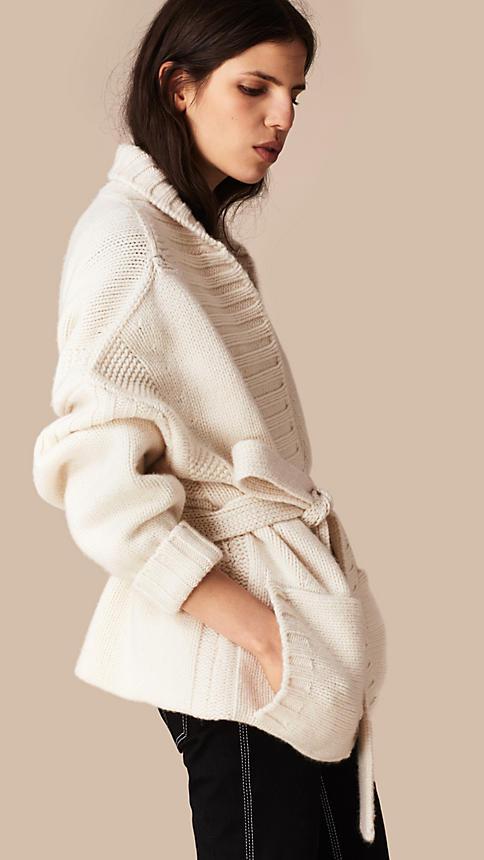Burberry Prorsum Knitted Cashmere Belted Cardigan