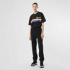 Burberry Burberry Rainbow Stripe Print Cotton Oversized T-shirt, Size: Xxs, Black