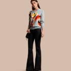 Burberry Floral Intarsia Merino Wool Sweater