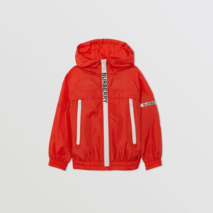 Burberry Burberry Childrens Logo Print Lightweight Hooded Jacket, Size: 3y, Red
