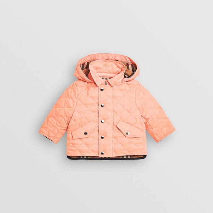 Burberry Burberry Childrens Diamond Quilted Hooded Jacket, Size: 2y, Pink