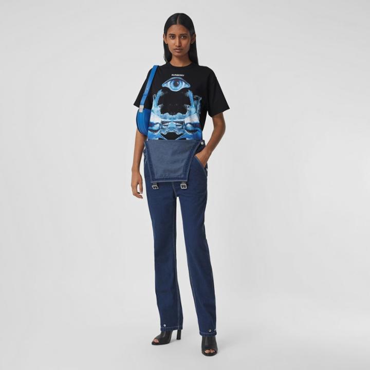 Burberry Burberry Shark Print Cotton Oversized T-shirt, Black
