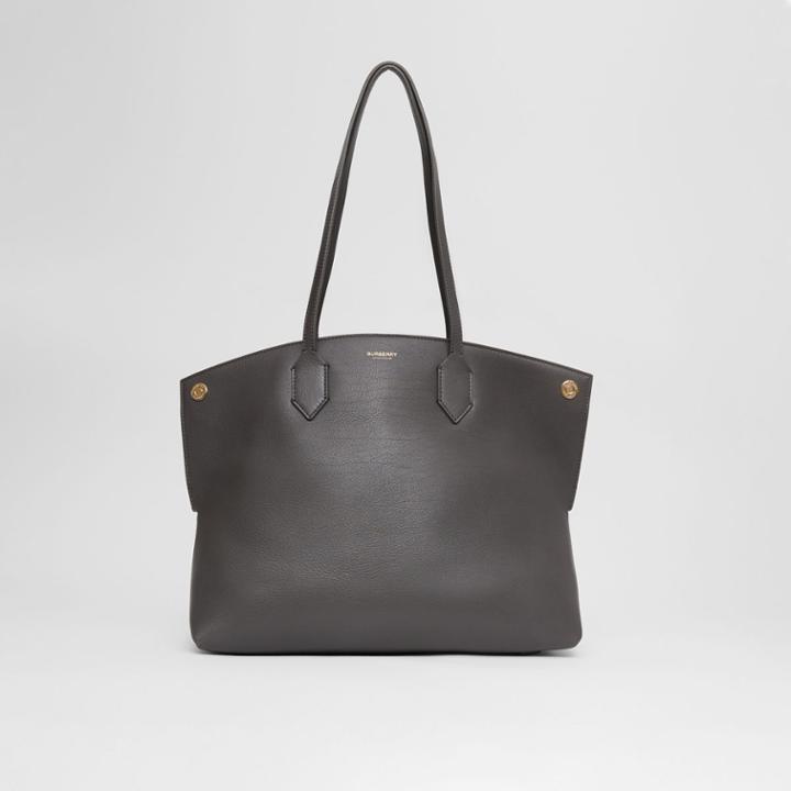 Burberry Burberry Medium Leather Society Tote, Grey