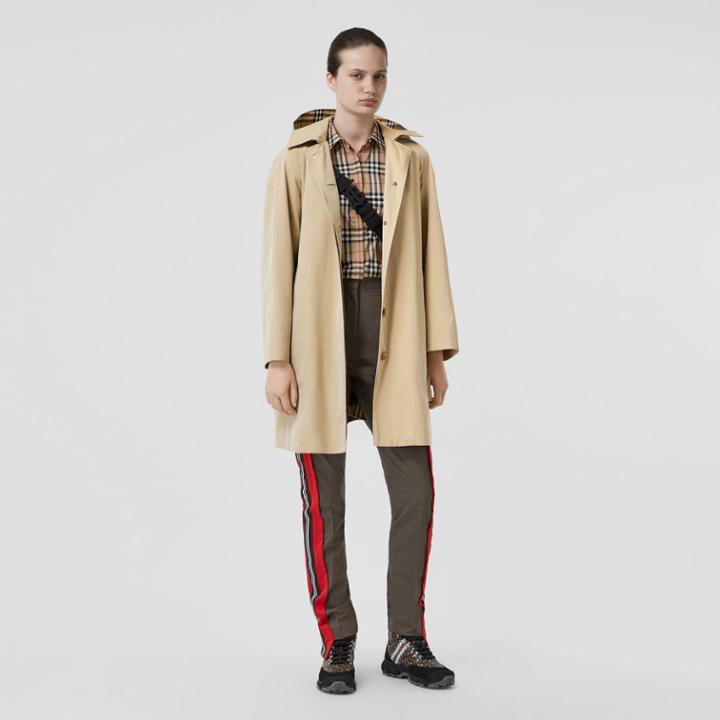 Burberry Burberry Detachable Hood Tropical Gabardine Swing Coat, Size: 04, Yellow