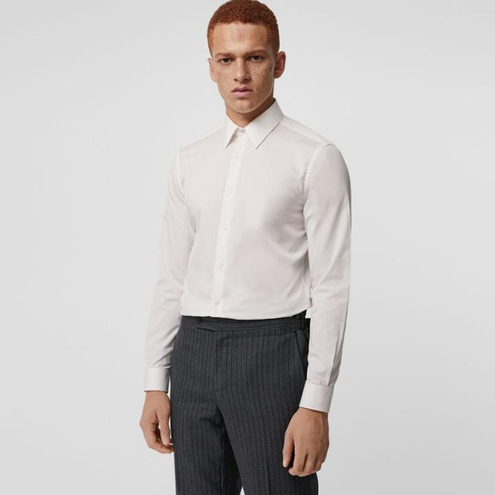 Burberry Burberry Slim Fit Striped Cotton Poplin Dress Shirt, Size: 14.5, Pink