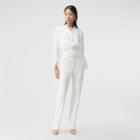 Burberry Burberry Logo Appliqu Silk Satin Oversized Shirt, Size: 02, White