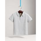 Burberry Burberry Check Placket Polo Shirt, Size: 5y, Grey