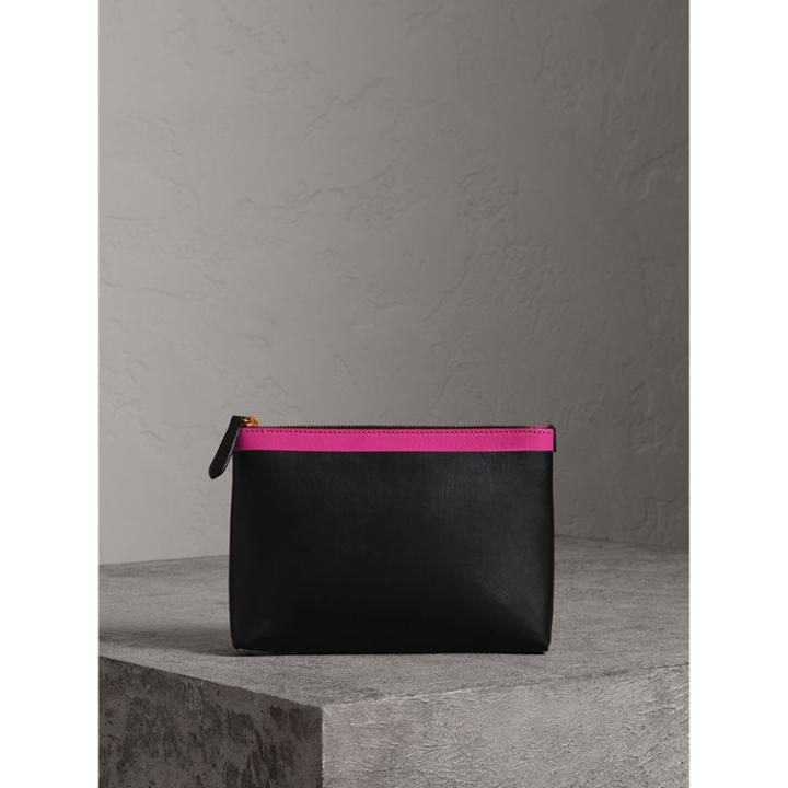Burberry Burberry Bonded Leather Zip Pouch