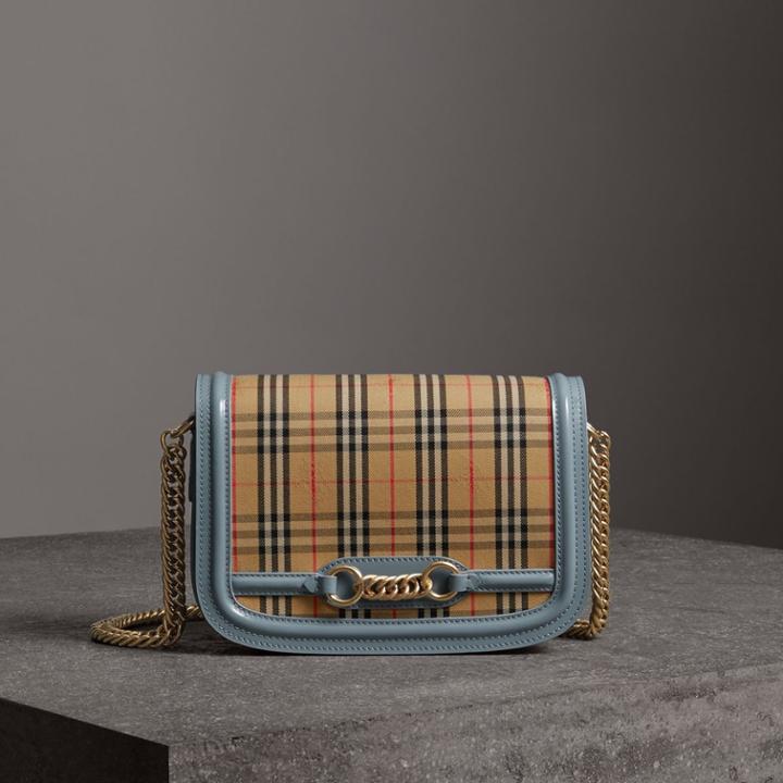 Burberry Burberry The 1983 Check Link Bag With Patent Trim