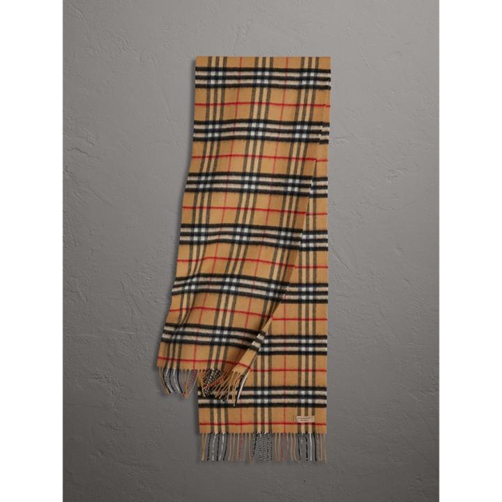 Burberry Burberry The Classic Vintage Check Cashmere Scarf, Yellow