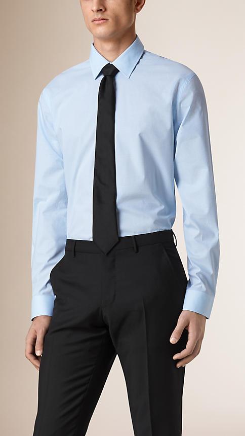 Burberry Modern Fit Gingham Cotton Poplin Shirt