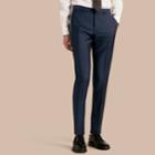Burberry Burberry Slim Fit Wool Mohair Trousers, Size: 40, Blue
