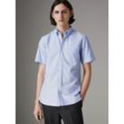 Burberry Burberry Short-sleeve Cotton Oxford Shirt, Blue