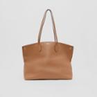 Burberry Burberry Medium Leather Society Tote, Brown