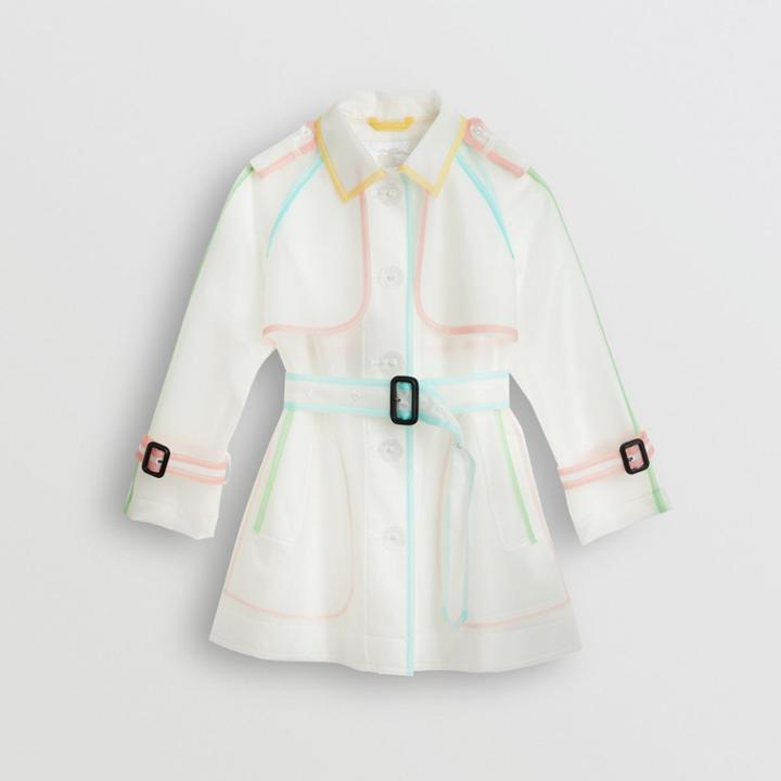 Burberry Burberry Childrens Showerproof Single-breasted Trench Coat, Size: 4y, White