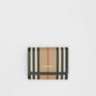 Burberry Burberry Small Icon Stripe E-canvas Folding Wallet, Beige