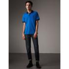 Burberry Burberry Two-tone Check Placket Cotton Piqu Polo Shirt, Size: Xl, Blue