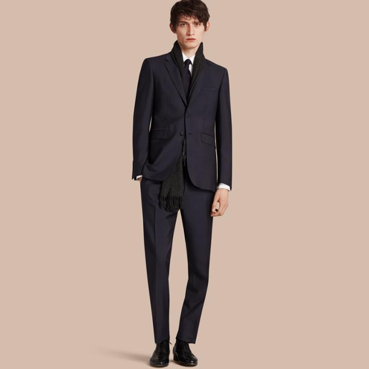 Burberry Burberry Modern Fit Wool Mohair Part-canvas Suit, Size: 46r, Blue