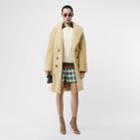 Burberry Burberry Faux Shearling Double-breasted Oversized Coat, Size: 00, Yellow