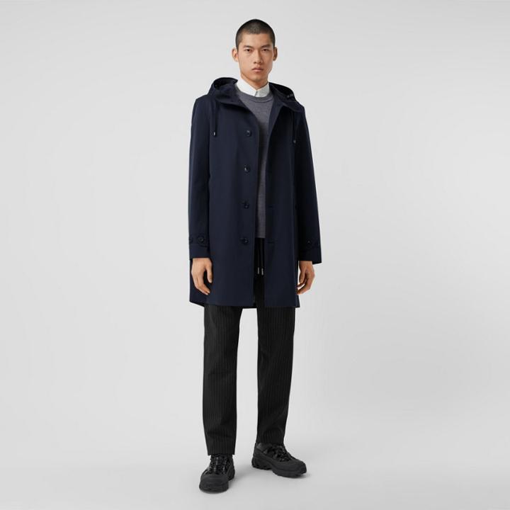 Burberry Burberry Organic Cotton Gabardine Hooded Coat, Size: 48