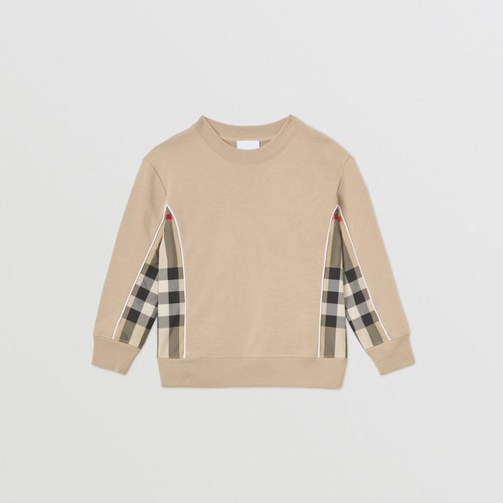 Burberry Burberry Childrens Check Panel Cotton Sweatshirt, Size: 3y