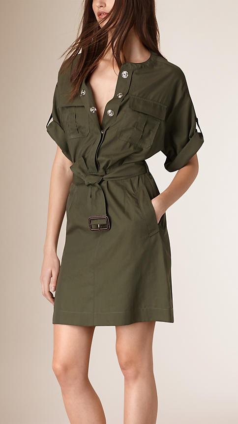 Burberry Brit Cotton And Silk Blend Utility Dress