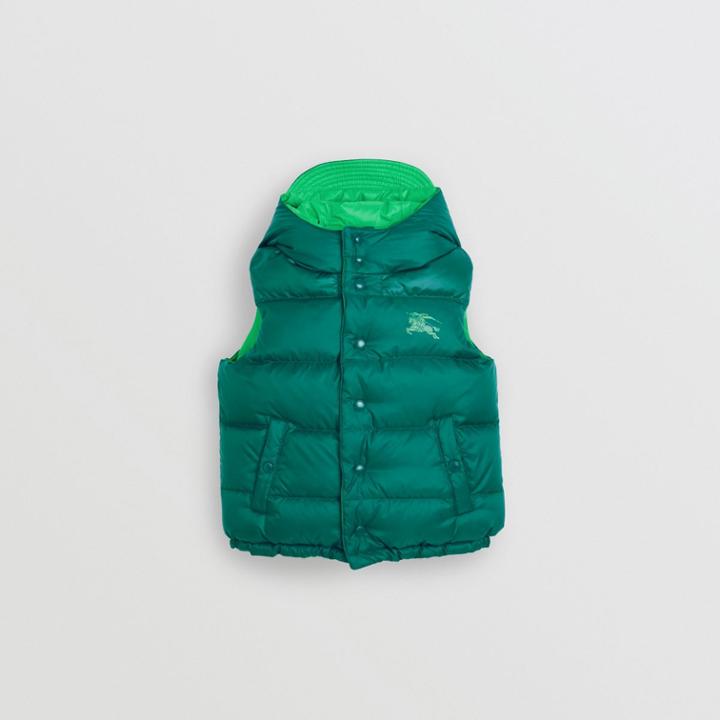 Burberry Burberry Childrens Reversible Showerproof Down-filled Hooded Gilet, Size: 3y, Green