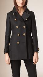 Burberry Brit Cotton Wool Blend Military Coat