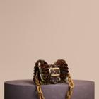 Burberry The Ruffle Buckle Bag In Snakeskin, Ostrich And Check