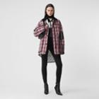 Burberry Burberry Diamond Quilted Tartan Oversized Barn Jacket, Size: 0, Red